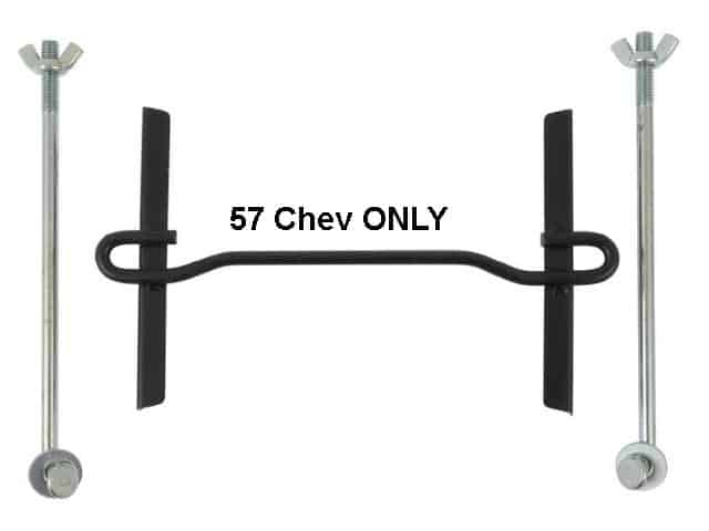 Battery Tray HOLD DOWN KIT: 57 Chev  (only)